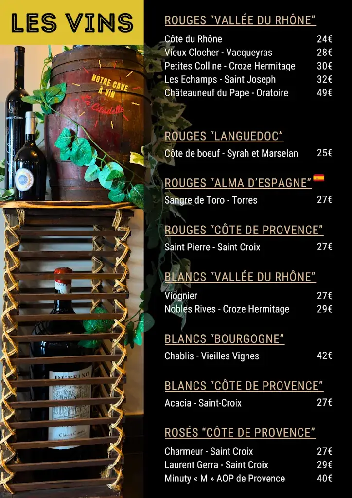 Menü_Restaurant La Citadelle_Grenay_Bild_2