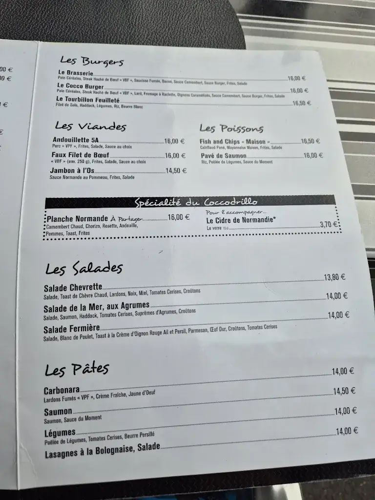 Menu_Il Coccodrillo_Normandie_image_1