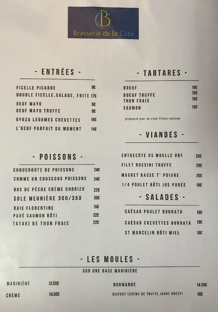 Menu_Brasserie De La Côte_Tréport_immagine_3