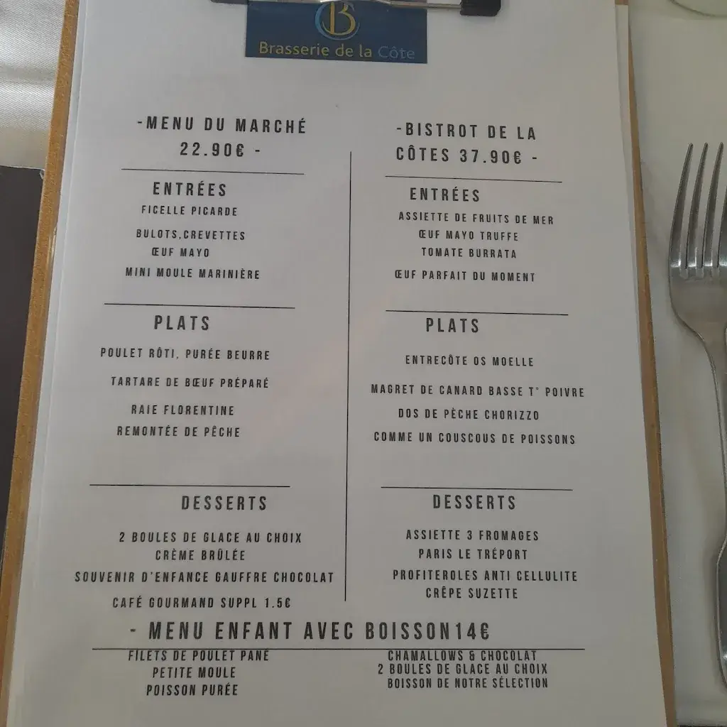 Menu_Brasserie De La Côte_Tréport_immagine_4