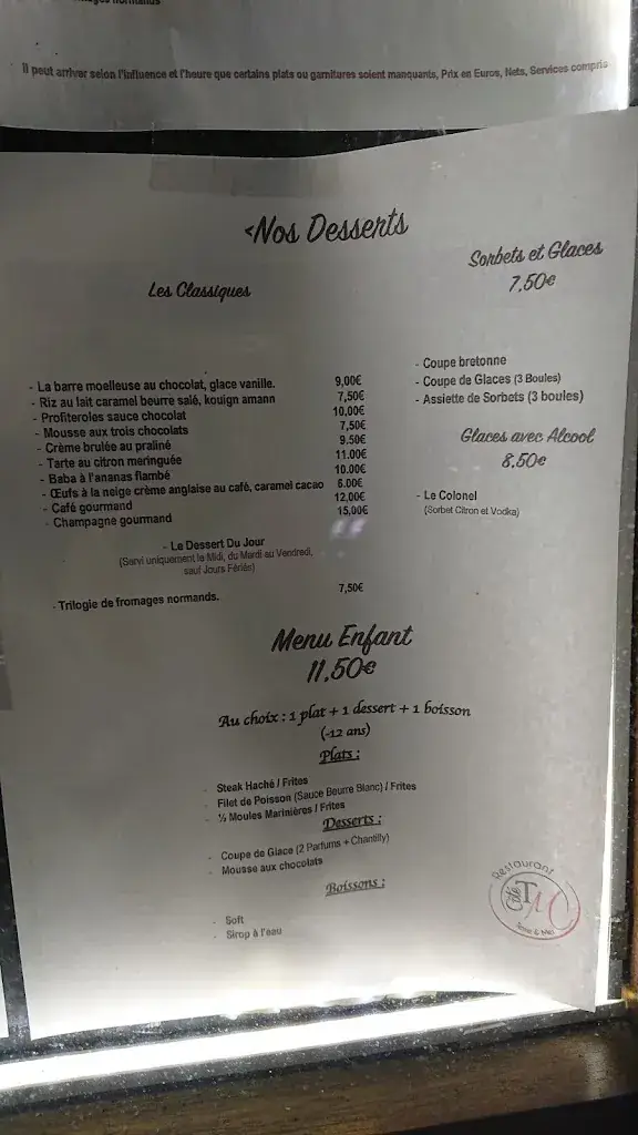 Menu_Côté Terre Et Mer_Évreux_image_3