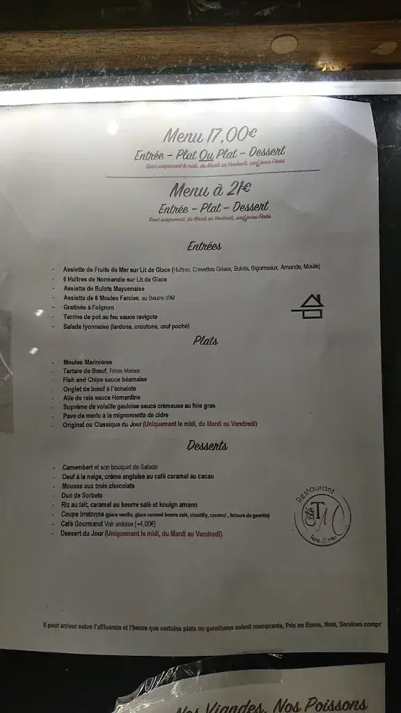 Menu_Côté Terre Et Mer_Évreux_image_4