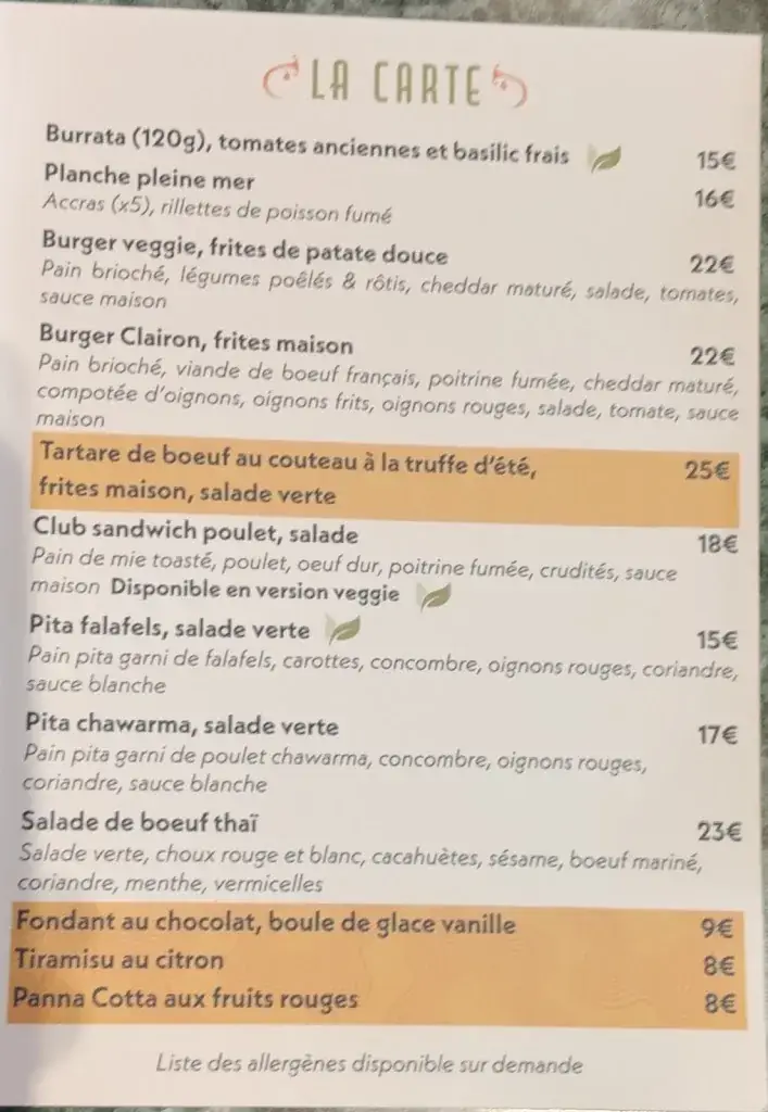 Menu_chez Clairon_Deauville_image_3