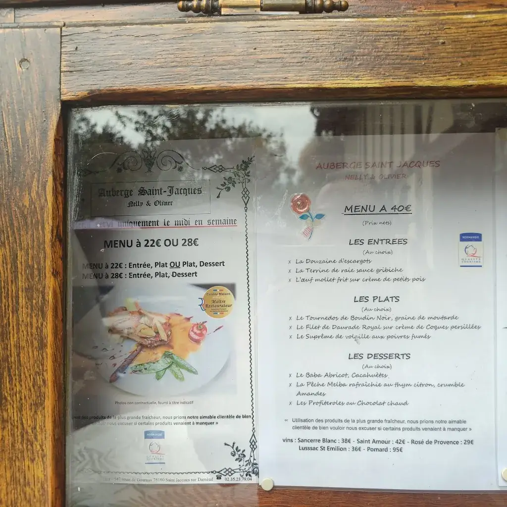 Menu_Auberge Saint Jacques_Saint-Jacques-sur-Darnétal_image_1