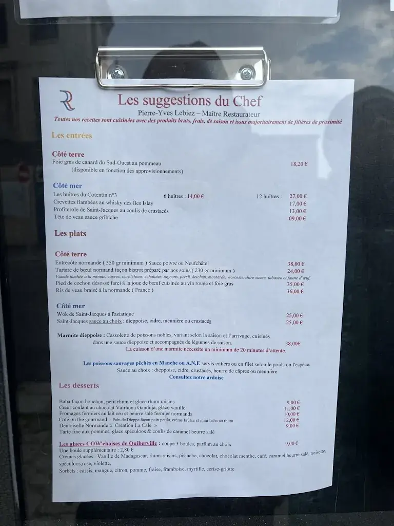 Menu_La Cale - Maître Restaurateur de France_Dieppe_image_4