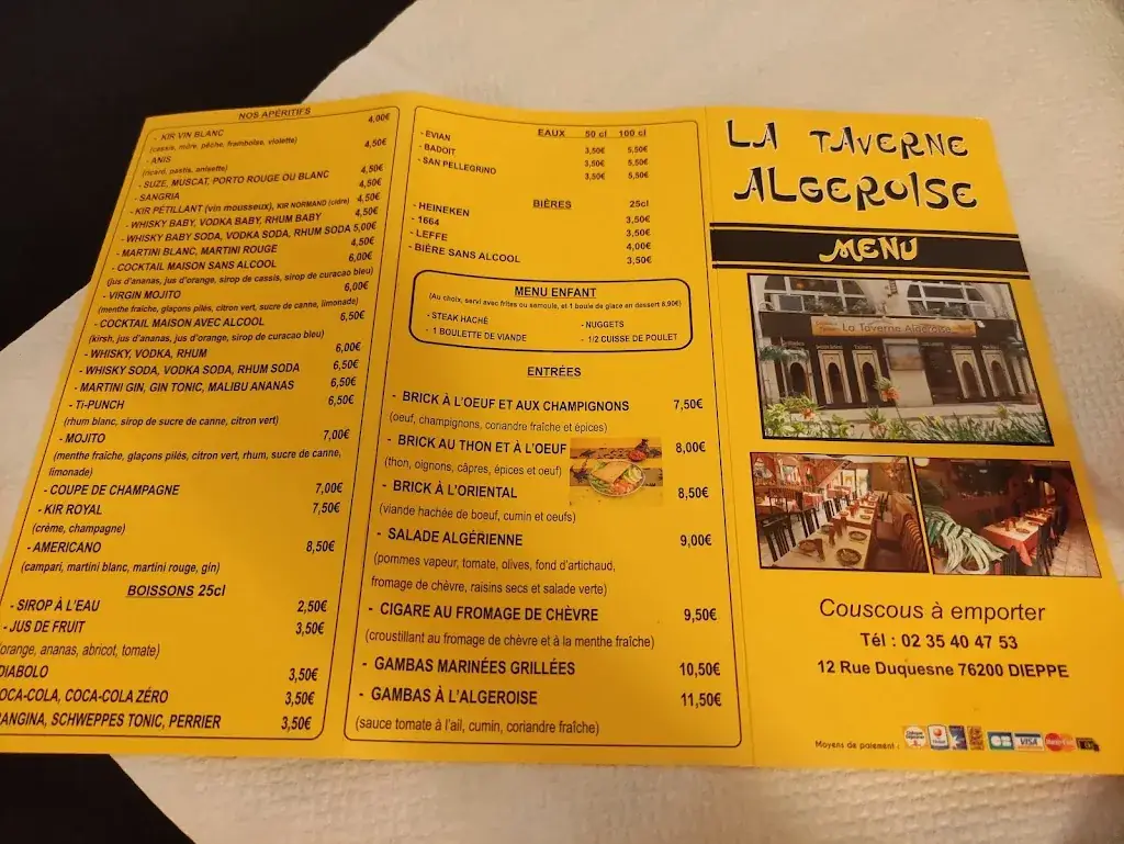 Menu_La Taverne Algéroise_Dieppe_image_1