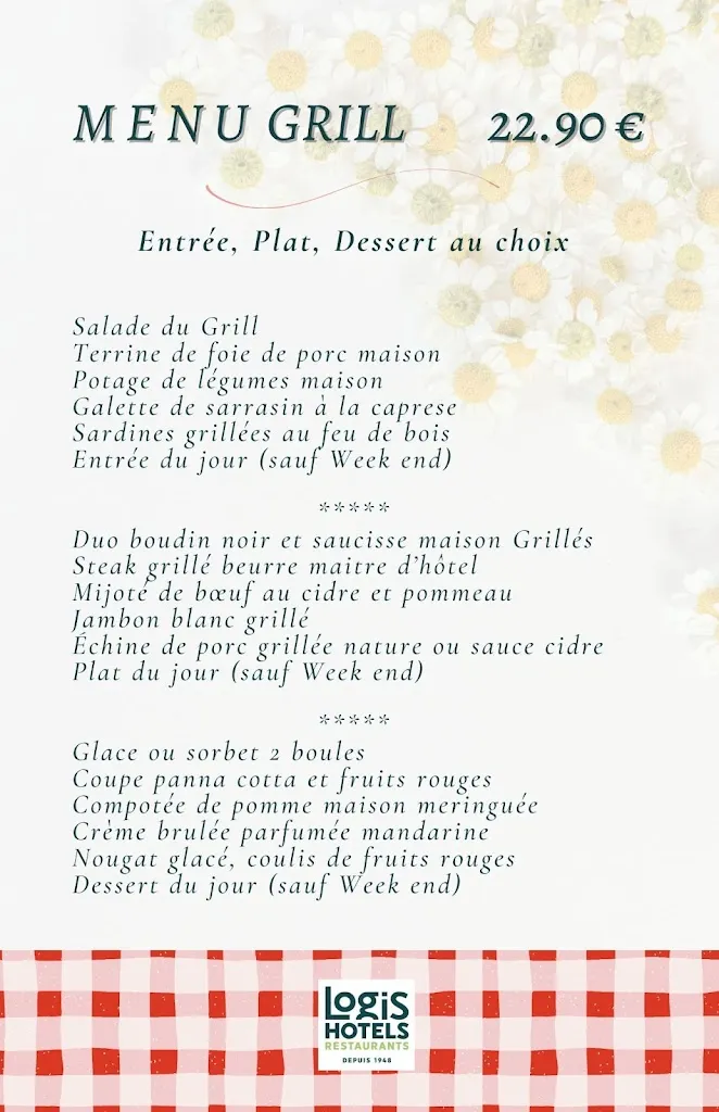 Menu_Hotel de France & Restaurant 