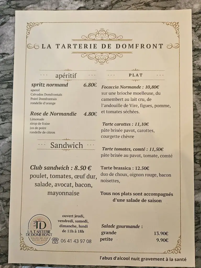 Menu_La Tarterie de Domfront_Poiraie_image_1