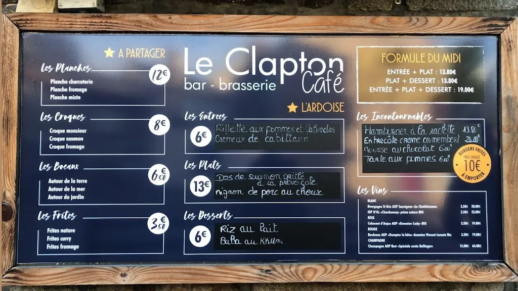 Menu_Restaurant Le Clapton Café_Chéris_image_1