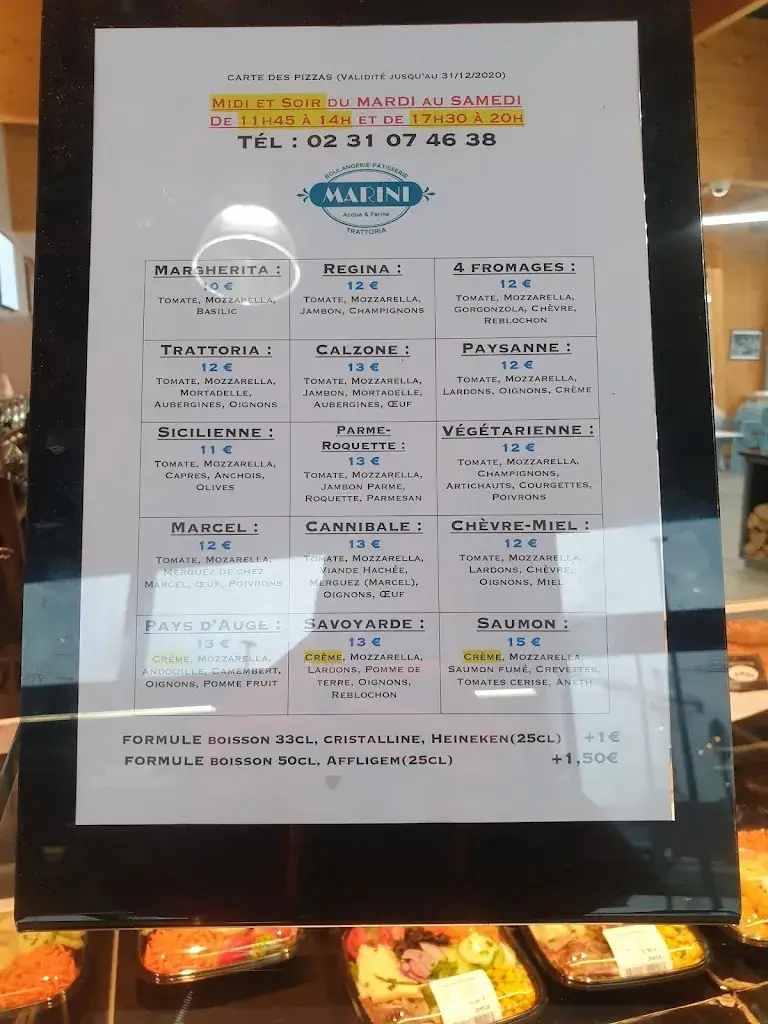 Menu_Boulangerie MARINI - Trattoria_Épron_image_1