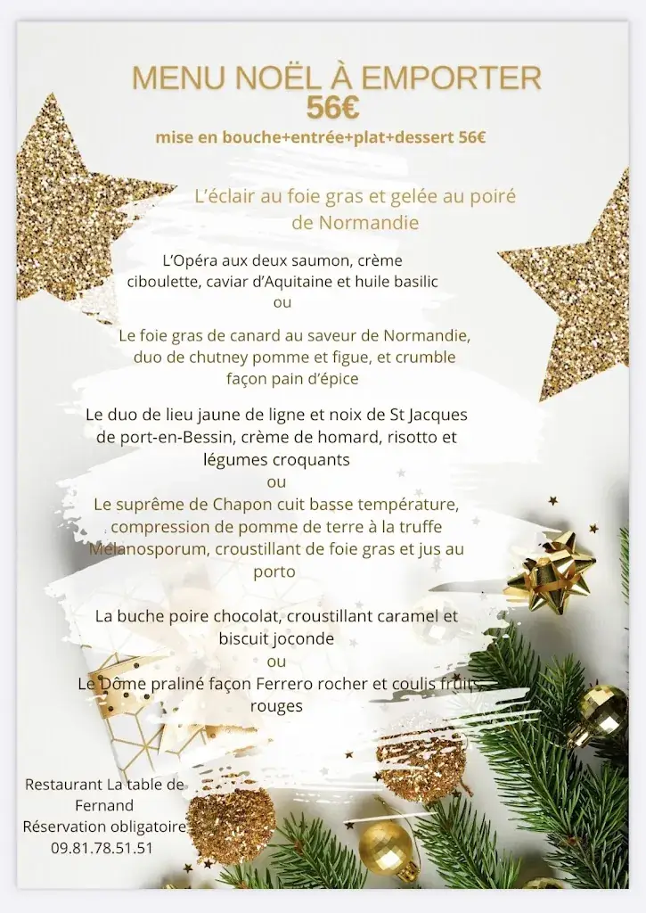 Menu_La Table de Fernand_Argentan_image_1
