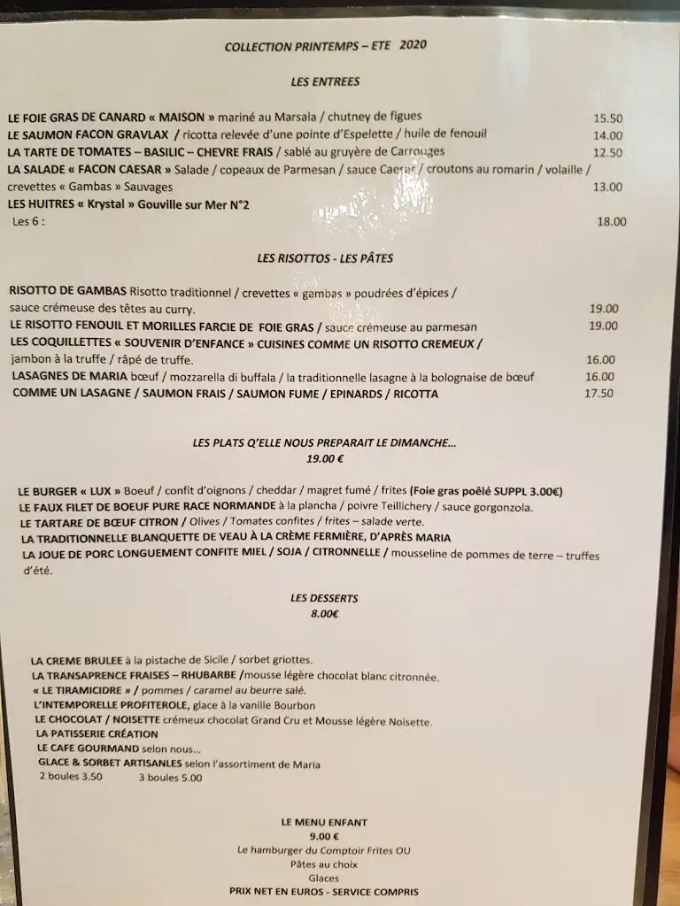 Menu_Le Comptoir de Maria_Argentan_imagen_1