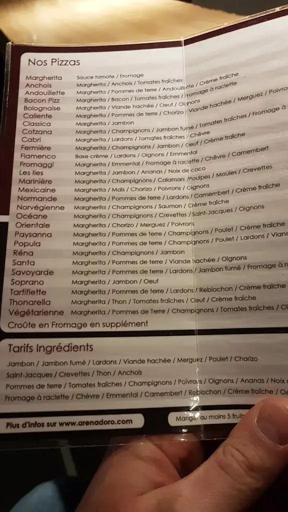 Menu_A Rena d'Oro_Cherbourg-en-Cotentin_image_2