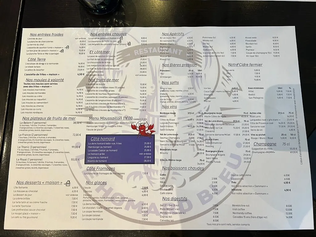 Menu_Le Homard Bleu_Étretat_immagine_1