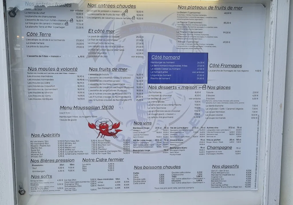 Menu_Le Homard Bleu_Étretat_immagine_2