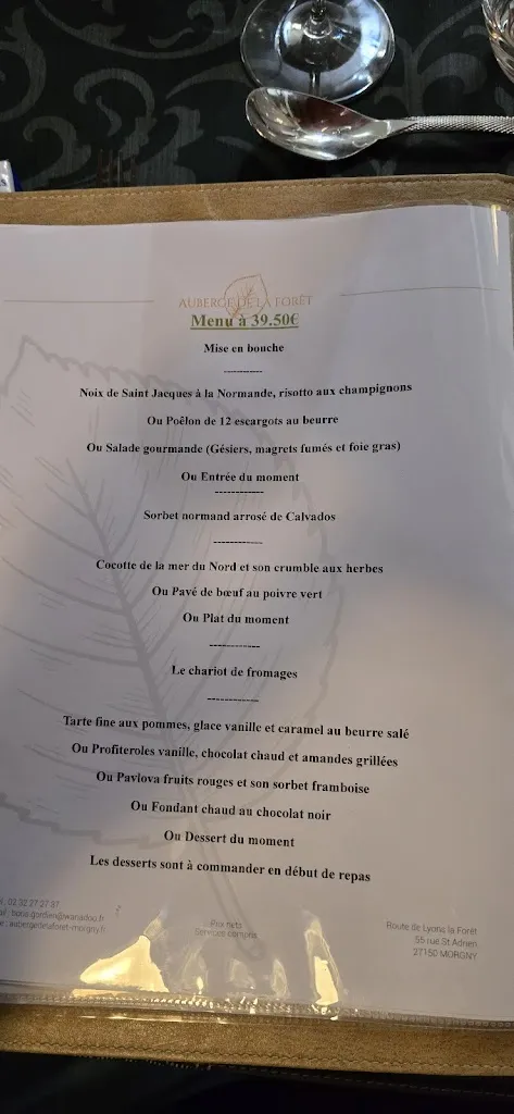 Menu_Auberge de la Forêt_Morgny_image_4