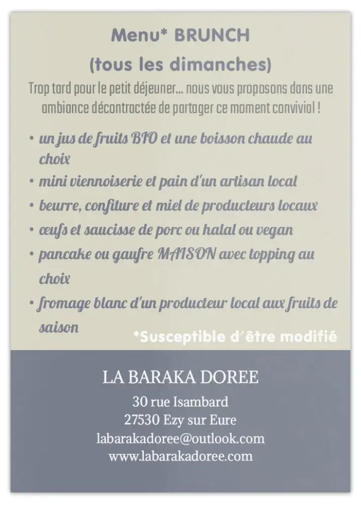 Menu_LA BARAKA DORÉE_Ézy-sur-Eure_image_1