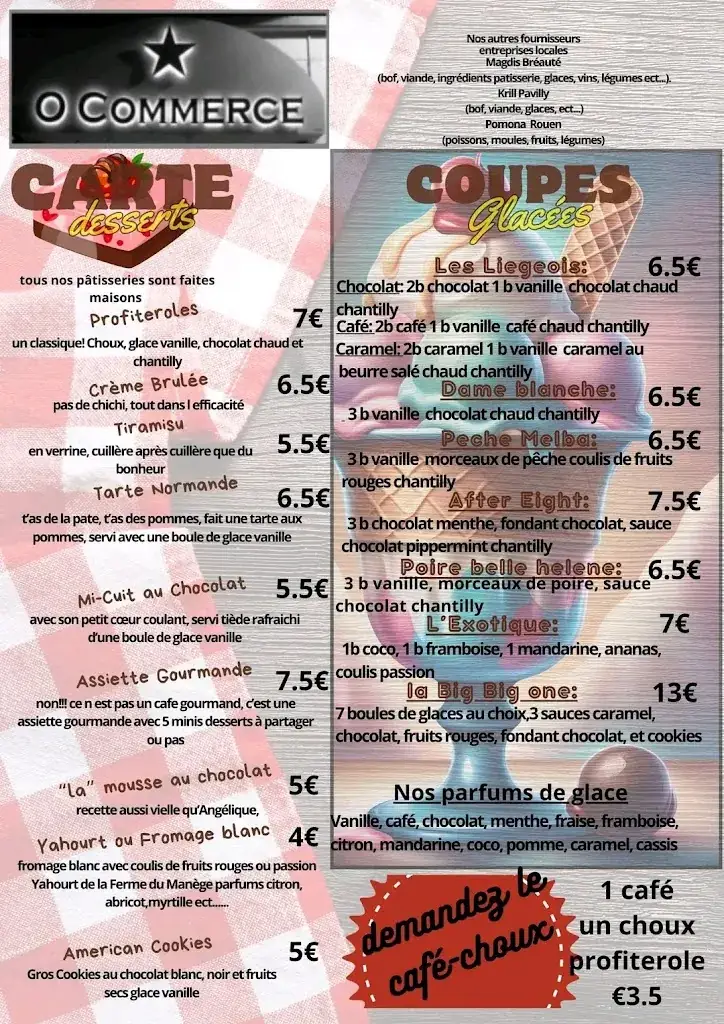 Menu_restaurant o'commerce Hotel du commerce fauville en caux_Terres-de-Caux_image_2