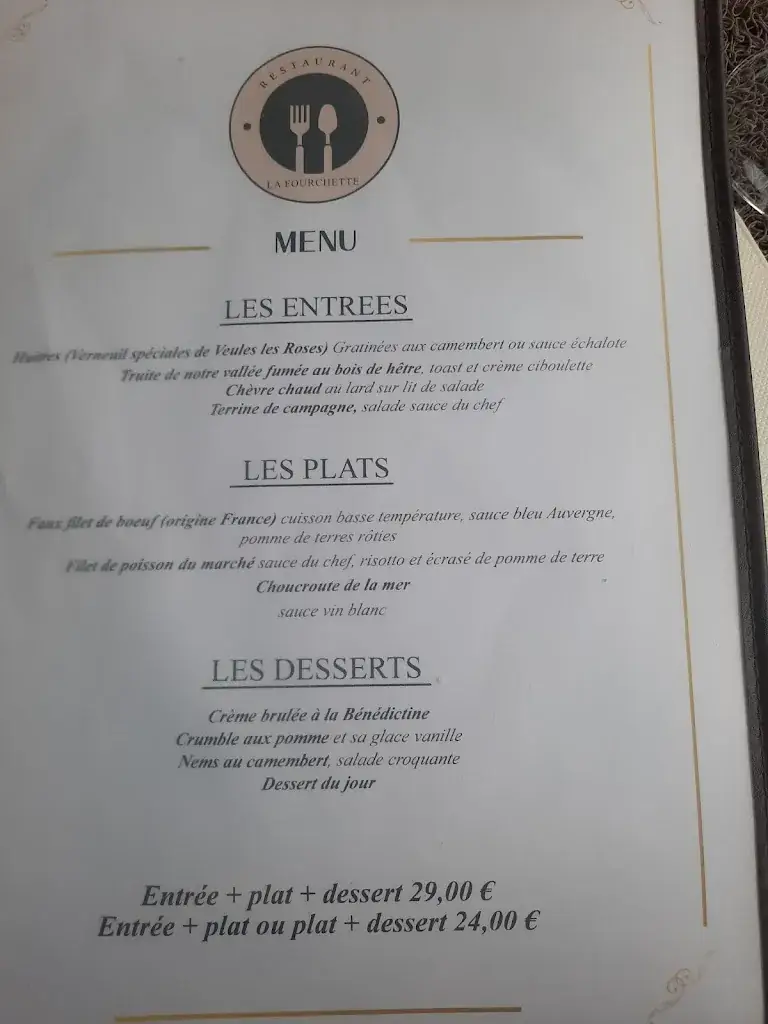 Menu_La Fourchette restaurant traditionnel_Fécamp_image_4