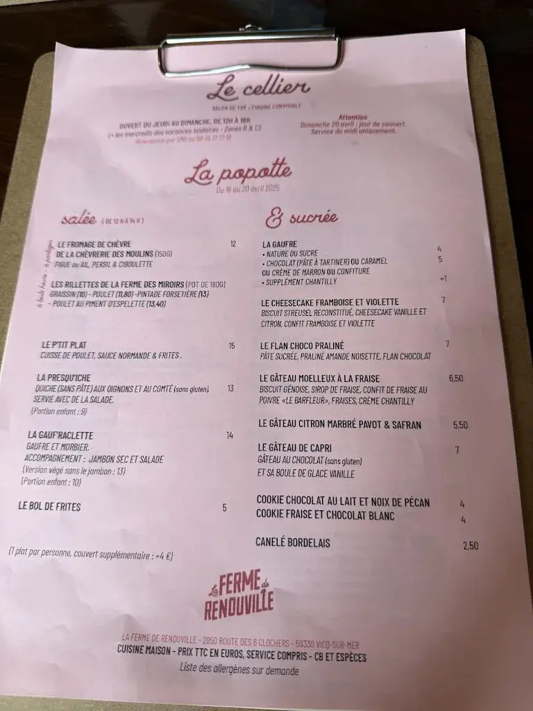 Menu_La Ferme de Renouville_Vicq-sur-Mer_image_4