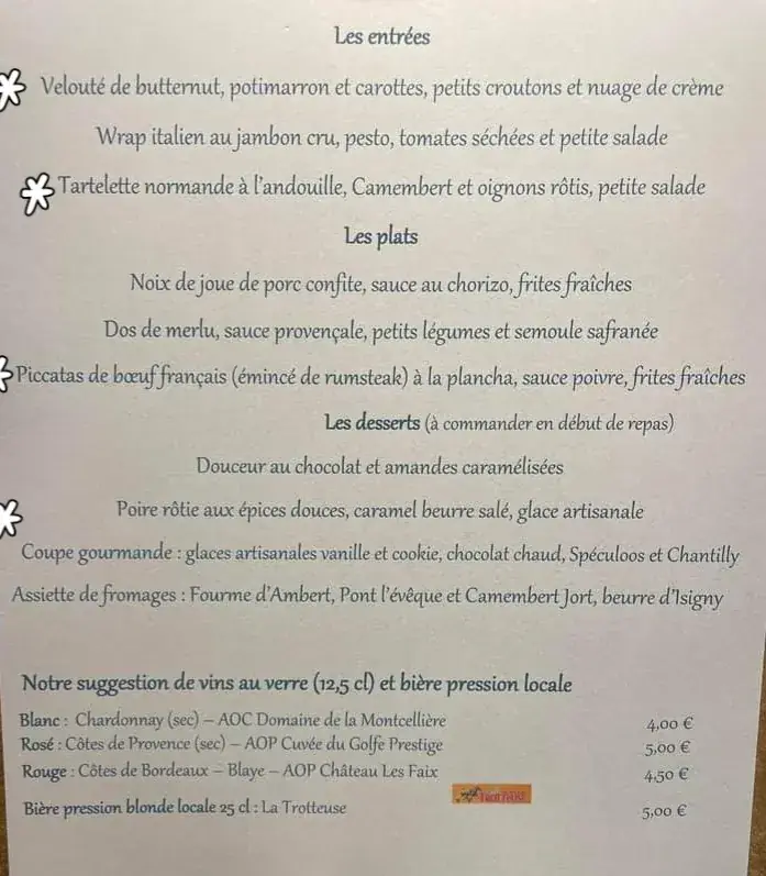 Menu_Le Vauquelin_Falaise_immagine_1