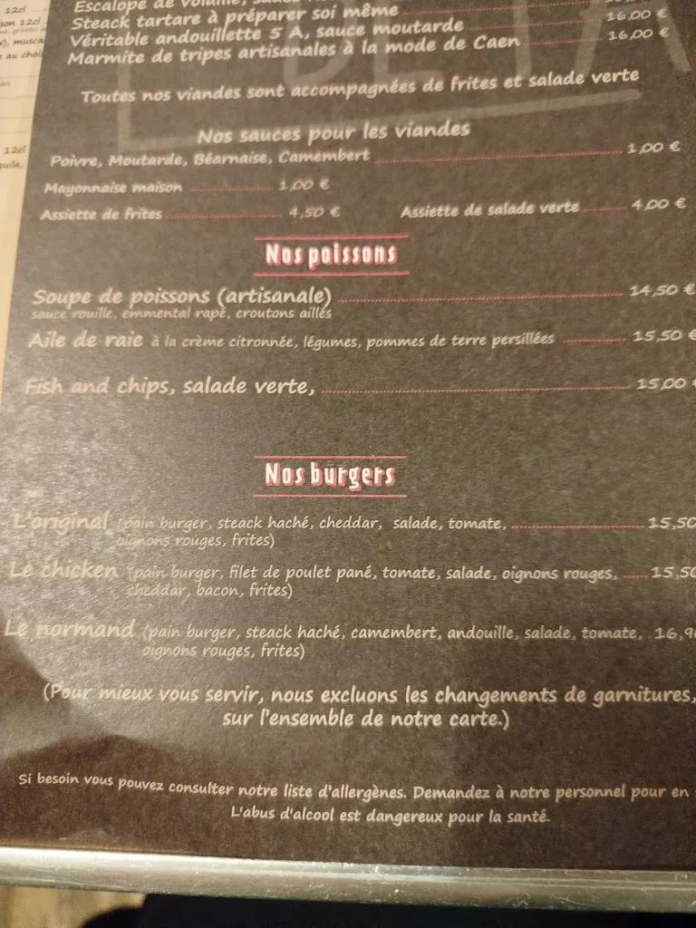 Menu_Le Gars de Falaise_Falaise_image_4