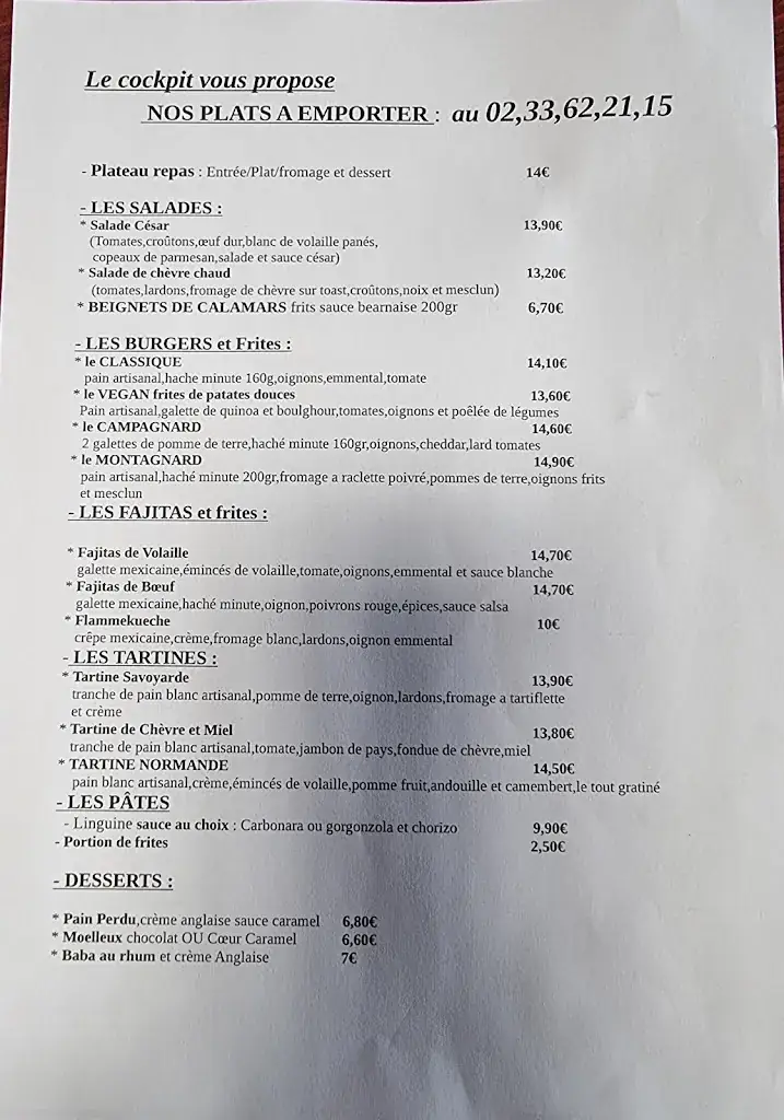 Menü_Le Cockpit_Flers_Bild_1