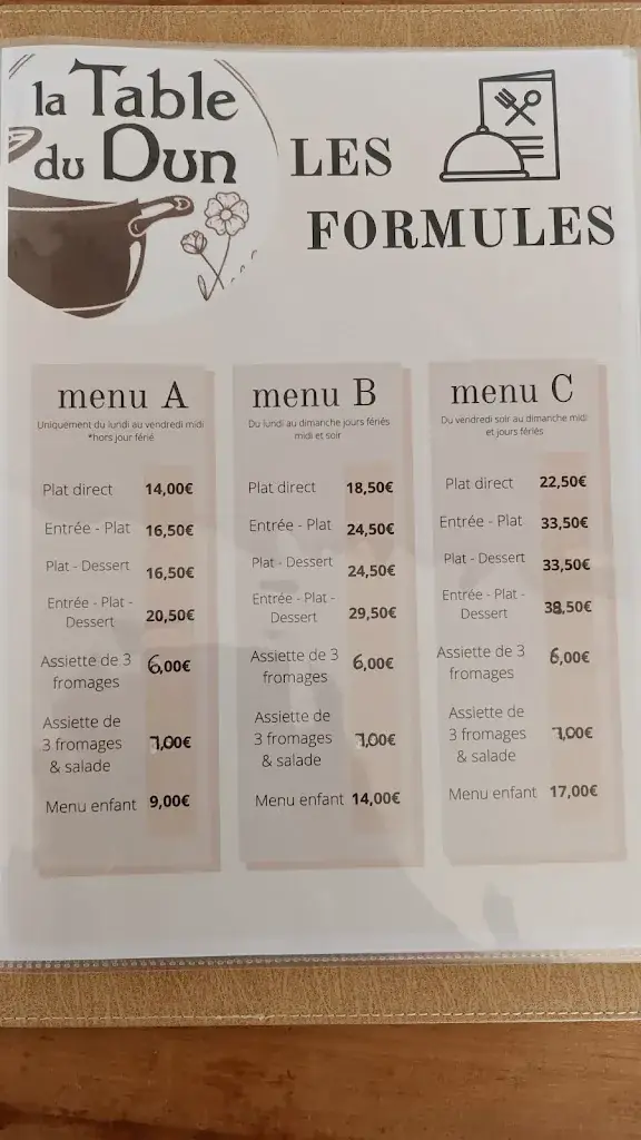 Menu_RESTAURANT LA TABLE DU DUN FONTAINE LE DUN_Fontaine-le-Dun_image_2