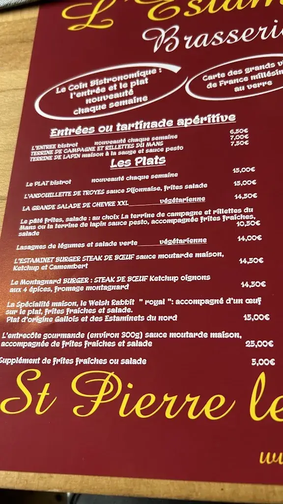 Menu_Brasserie L'Estaminet_Saint-Pierre-le-Viger_image_3