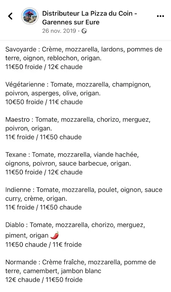 Menü_Distributeur La Pizza du Coin - Garennes sur Eure_Garennes-sur-Eure_Bild_1