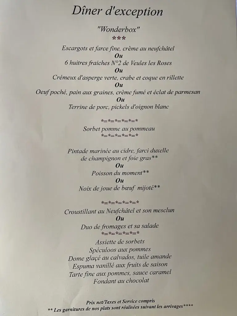 Menu_Auberge du Beau-Lieu_Forges-les-Eaux_image_4