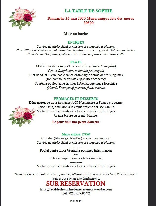 Menu_La Table de Sophie_Ferrières-en-Bray_image_3