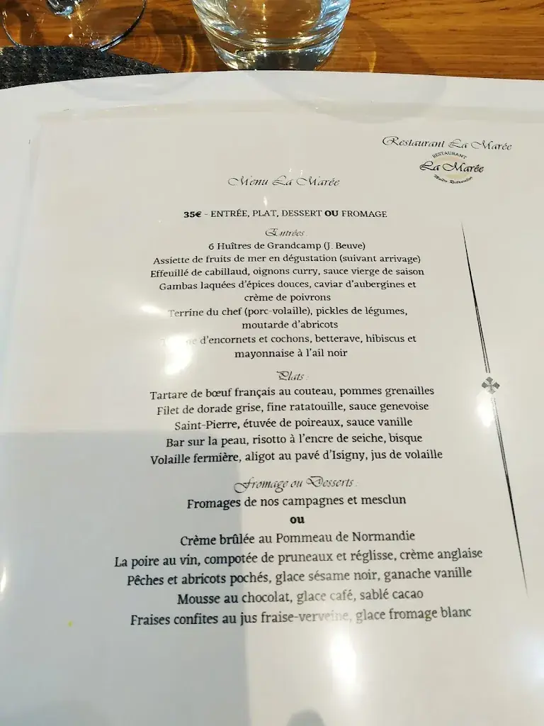 Menu_Restaurant de la Marée_Grandcamp-Maisy_image_1