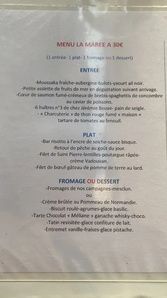Menu_Restaurant de la Marée_Grandcamp-Maisy_image_3