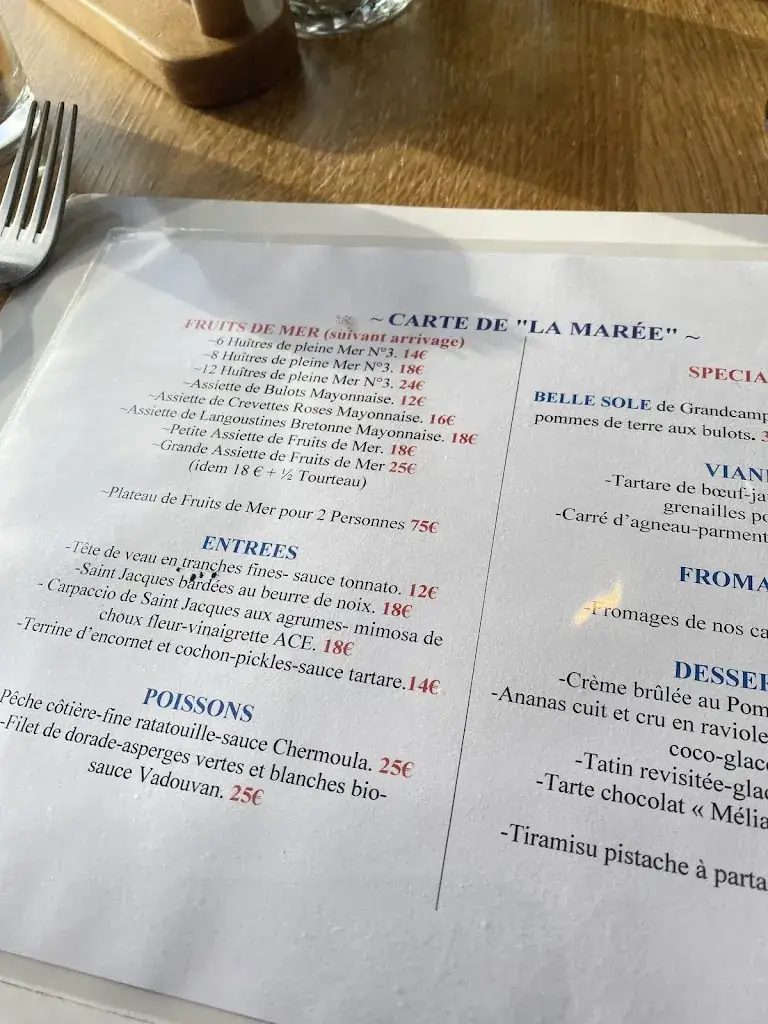 Menu_Restaurant de la Marée_Grandcamp-Maisy_image_4
