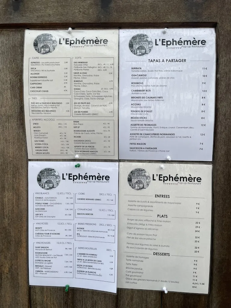 Menu_Restaurant L'Ephémère (près de la plage d'Omaha)_Englesqueville-la-Percée_image_3