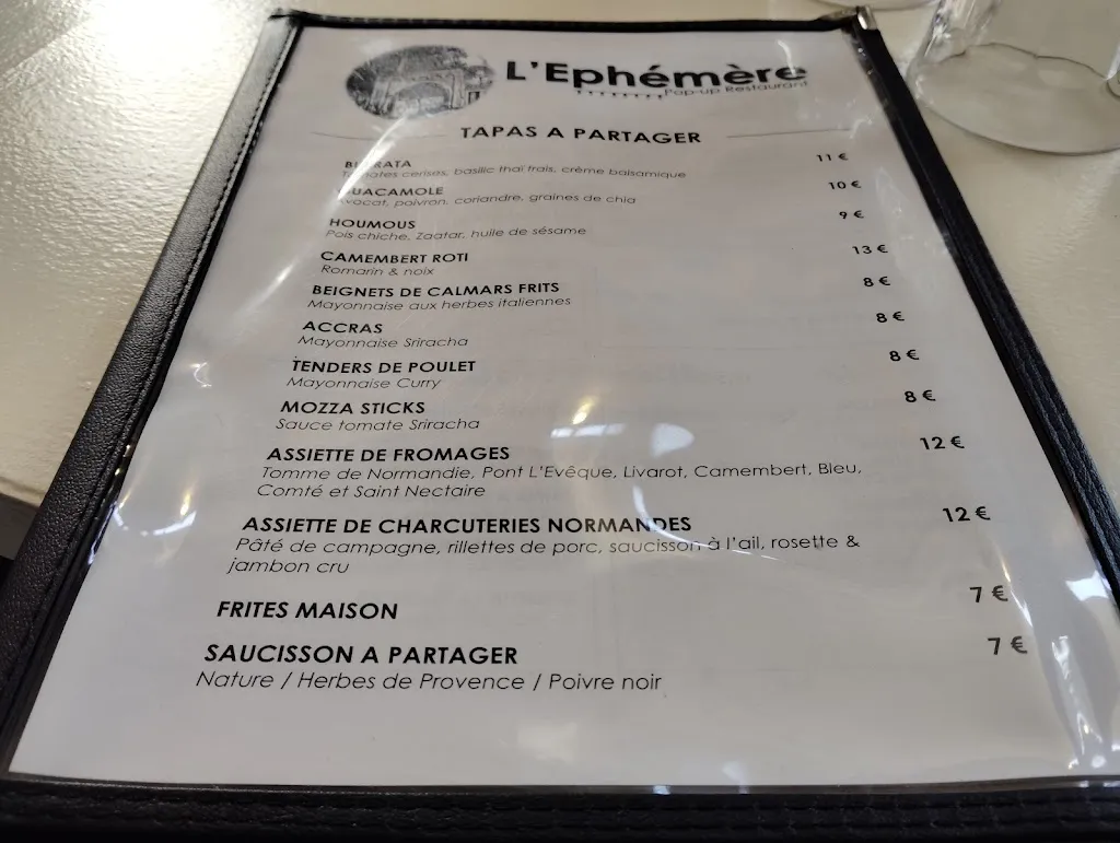 Menu_Restaurant L'Ephémère (près de la plage d'Omaha)_Englesqueville-la-Percée_image_4