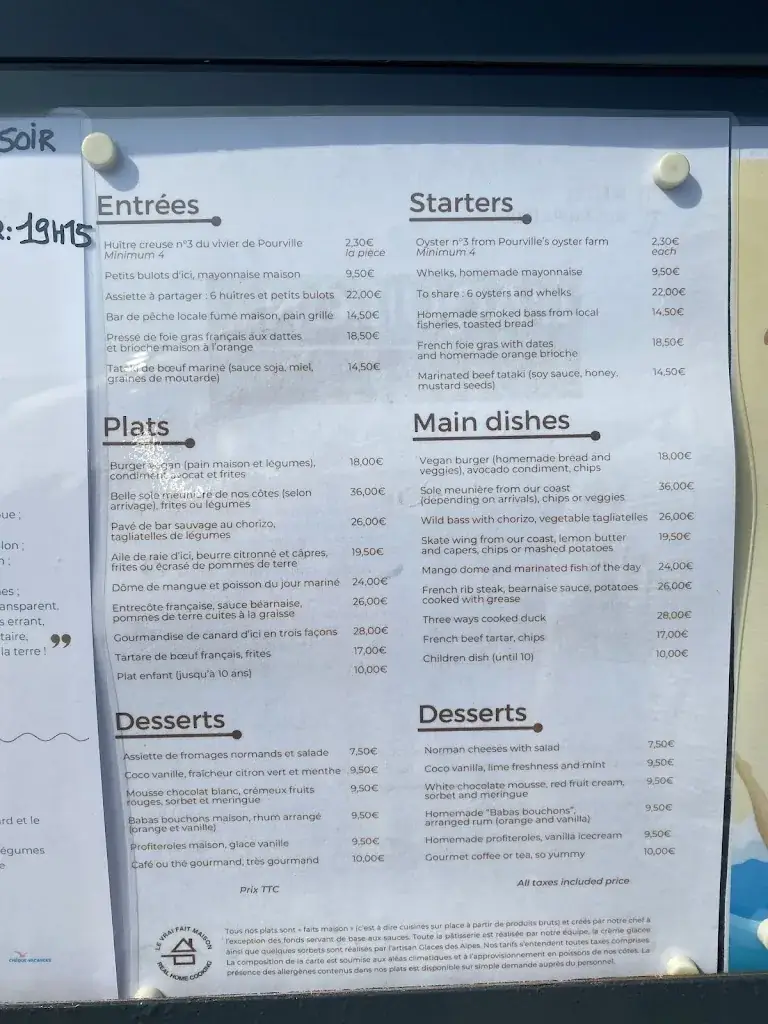 Menu_Restaurant L'Aquilon - Pourville sur mer_Hautot-sur-Mer_immagine_2