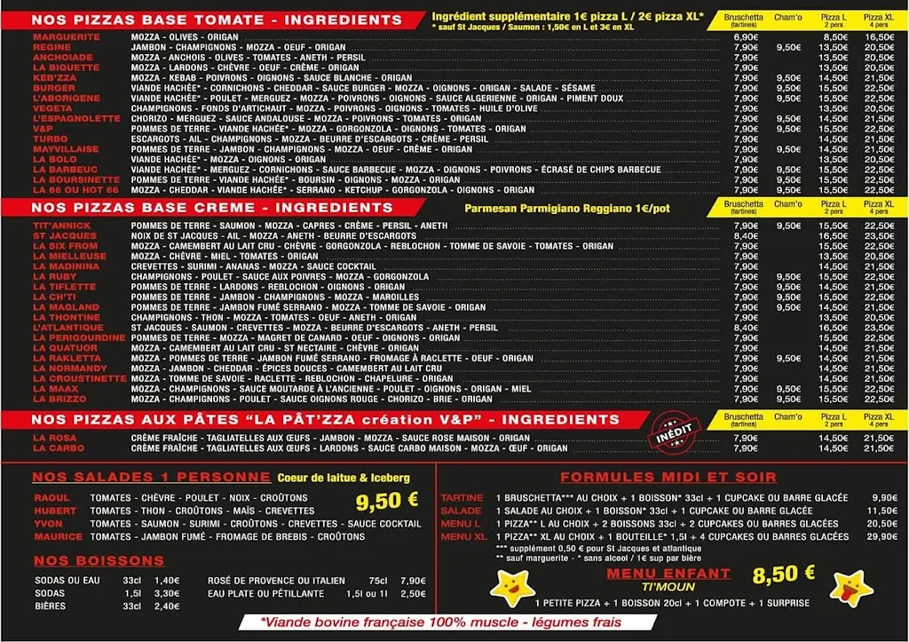 Menu_V&P Pizza et Pâtisseries Artisanales_Harfleur_image_1