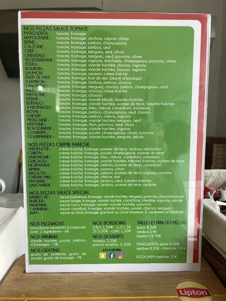 Menu_Pizza JAIM_Harfleur_imagen_1