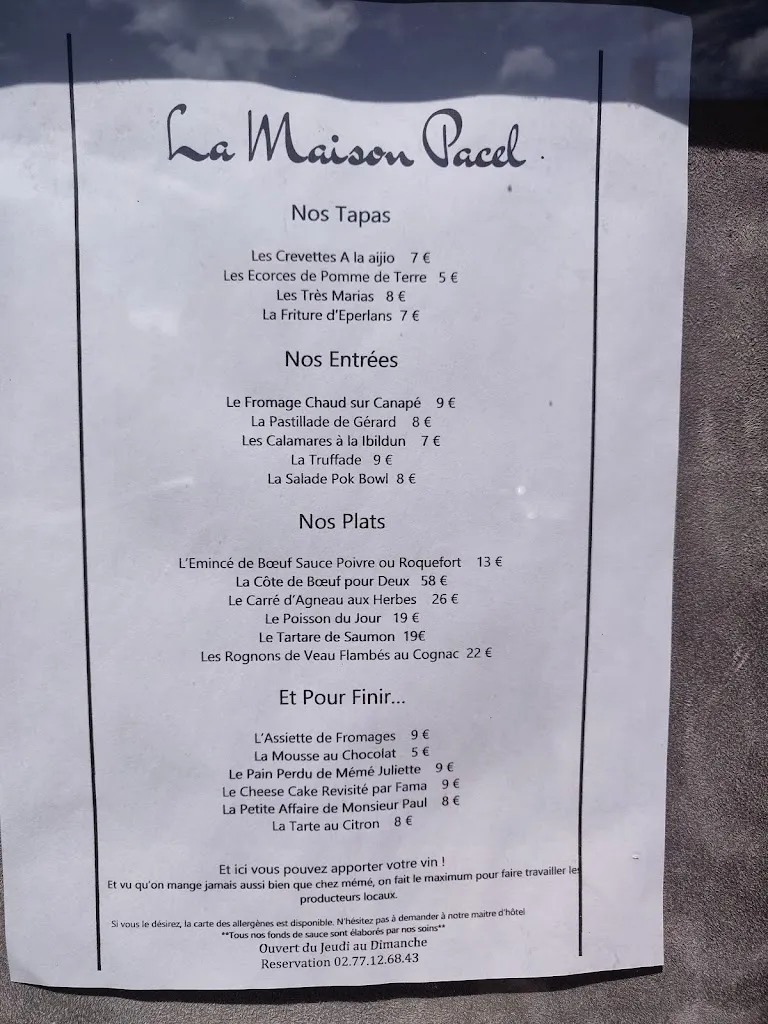 Menu_La Maison Pacel_Pacy-sur-Eure_image_4