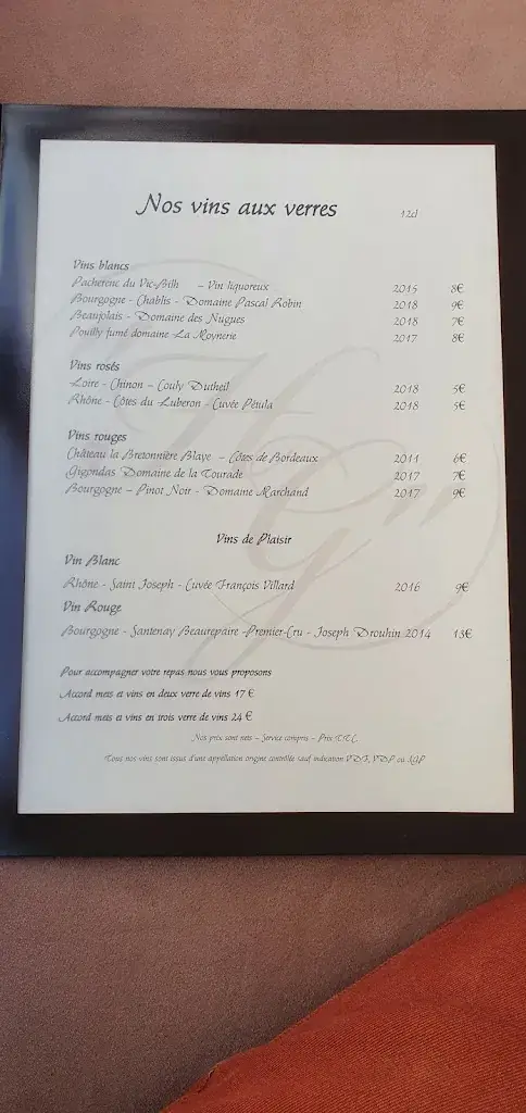 Menu_Restaurant Le Millésime_Ménilles_image_2