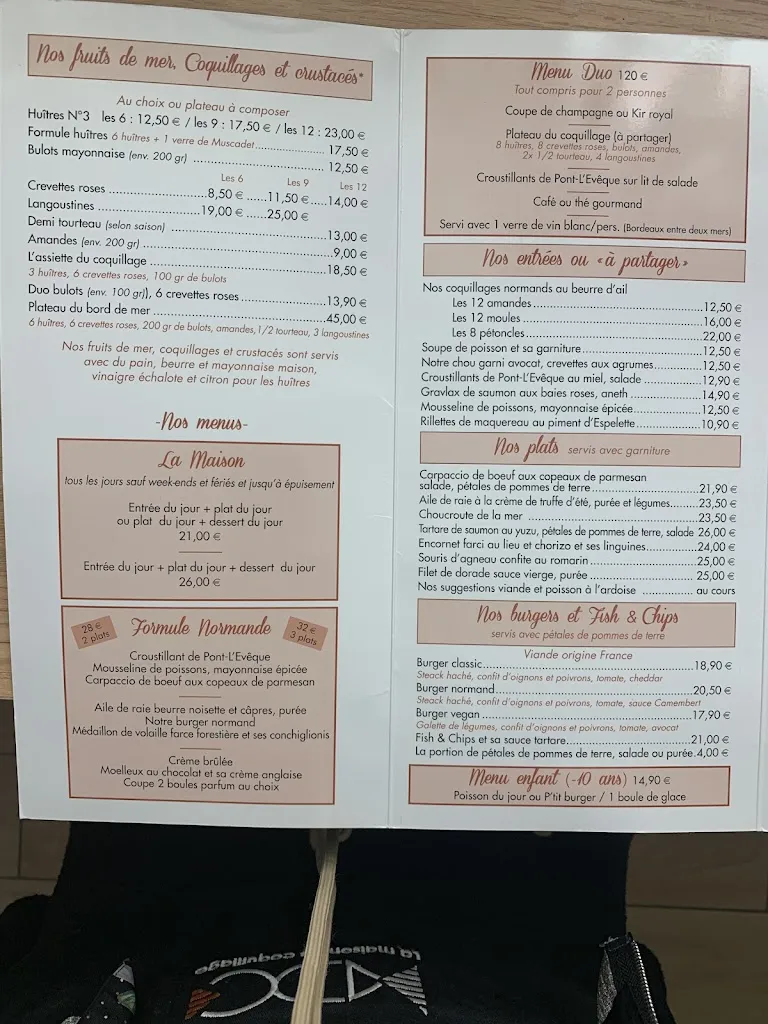 Menu_Maison du coquillage_Houlgate_image_2