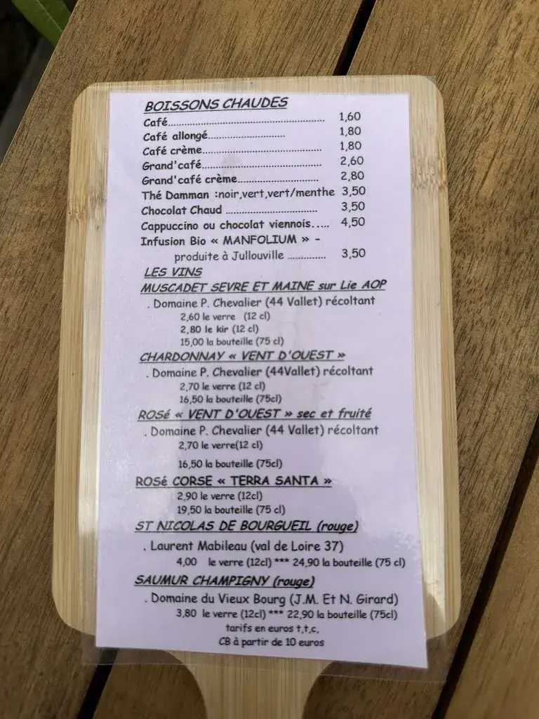 Menu_La Paillote de Jullouville_Jullouville_image_1