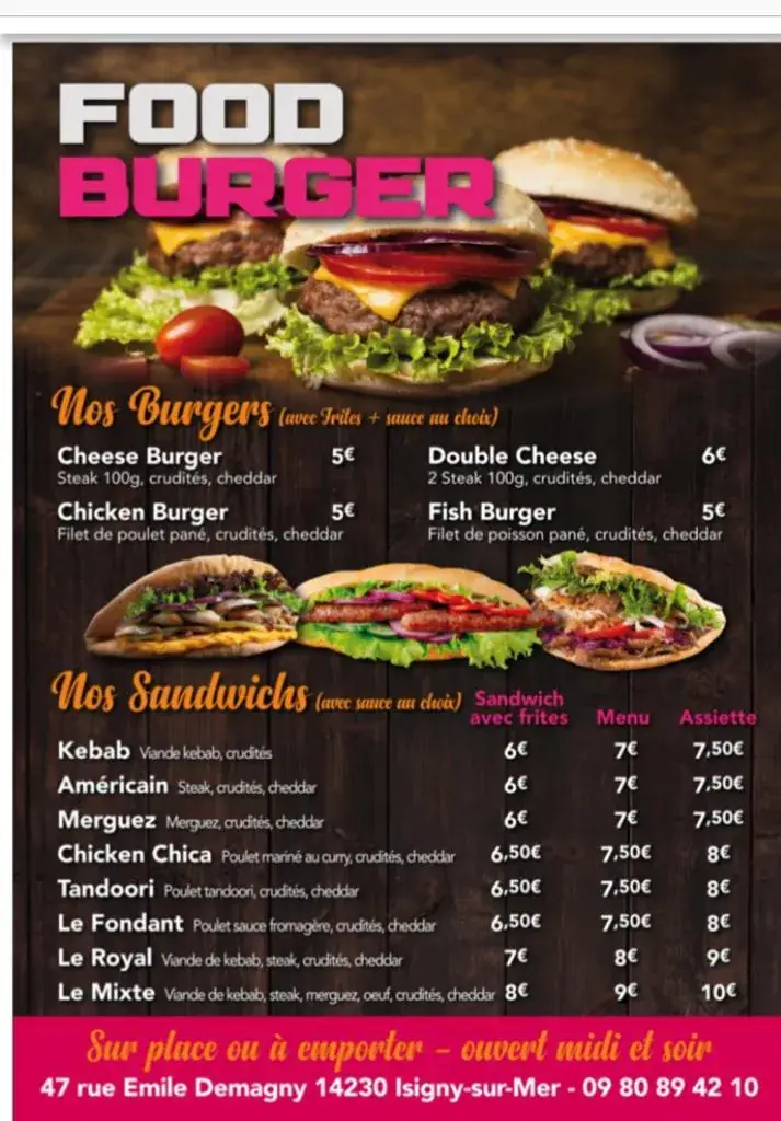 Menu_Food burger_Isigny-sur-Mer_image_4
