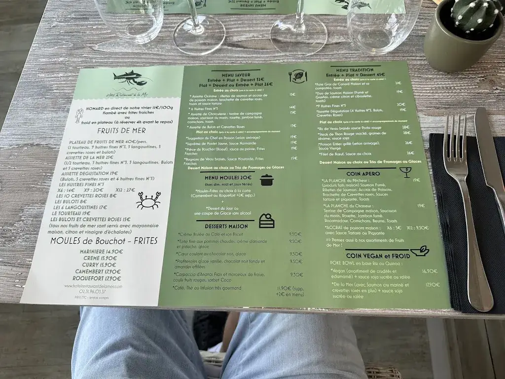 Menu_Hôtel Restaurant de la Mer_Langrune-sur-Mer_image_3