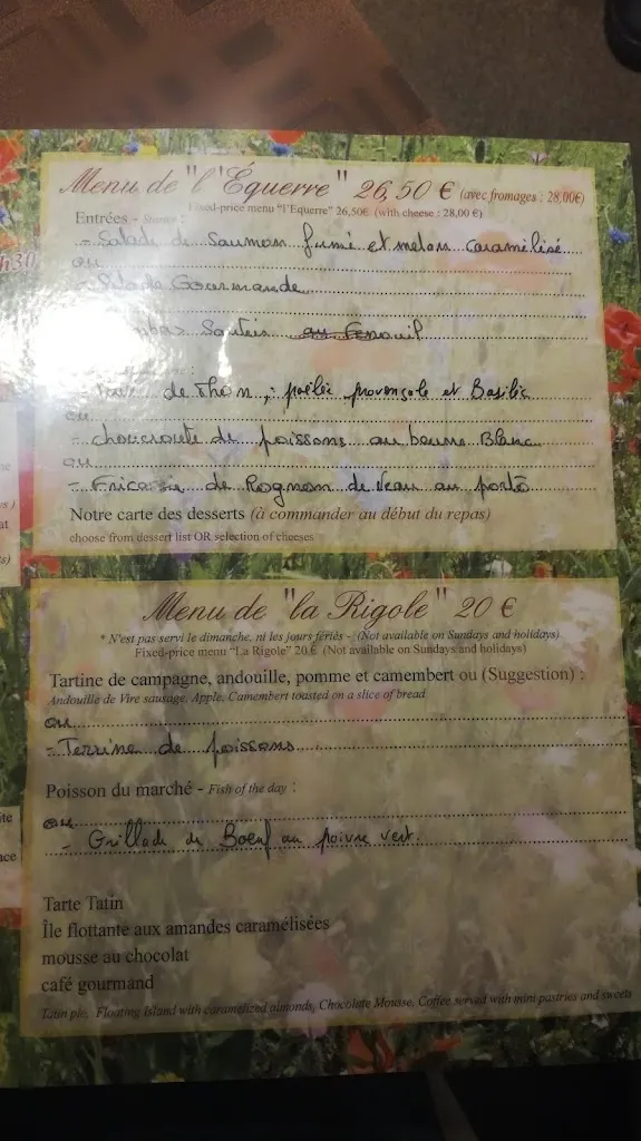 Menu_Restaurant L'Orbecquoise_Orbec_image_2