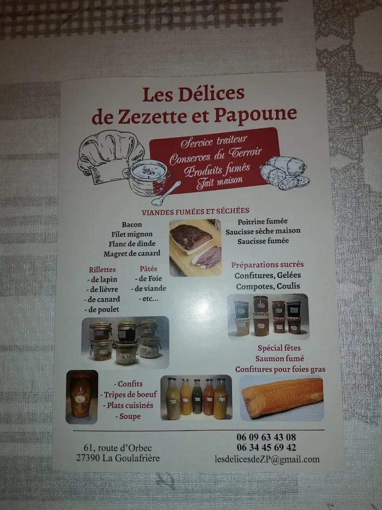 Menu_Les délices de Zezette et Papoune_Goulafrière_image_1