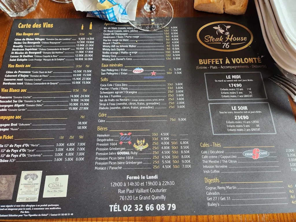Menu_RESTAURANT STEAK HOUSE_Grand-Quevilly_image_1
