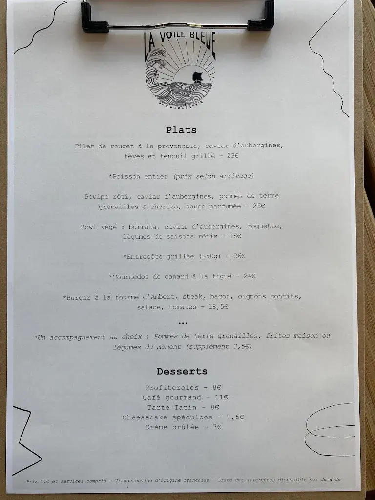 Menu_La Voile Bleue_Havre_image_1